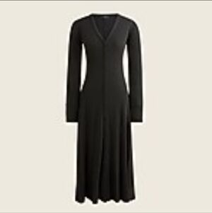 J. Crew Black Button Front Knit Dress